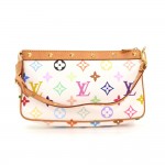 Louis Vuitton Pochette Accessories White Multicolor Canvas Hand Bag