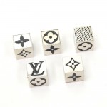Louis Vuitton Black x Silver Tone Cube Dice Game Set - 2011 Limited