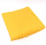 Louis Vuitton Yellow Silk wool Monogram Scarf V299