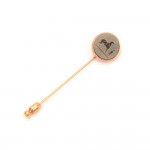 Hermes Corozo Pink Gold Tone Pin Brooch