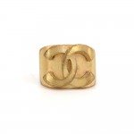 Chanel Gold Tone CC Logo Ring
