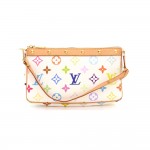 Louis Vuitton Pochette Accessories White Multicolor Canvas Hand Bag