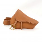Christian Dior Brown Leather Saddle Pochette Waist Bag