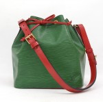 Vintage Louis Vuitton Green x Red Vio Epi Leather Petit NOE Shoulder Bag