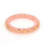 Louis Vuitton Baby Pink x Gold Tone Inclusion Bracelet Bangle