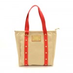Louis Vuitton Cabas MM Beige x Red Antigua Canvas Hand Bag