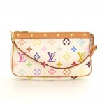 Louis Vuitton Pochette Accessories White Multicolor Canvas Hand Bag