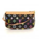 Louis Vuitton Pochette Accessories Black Multicolor Monogram Canvas Hand Bag