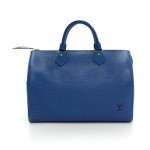 Vintage Louis Vuitton Speedy 30 Blue Epi Leather City Hand Bag