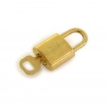Louis Vuitton Gold Tone Padlock + Key