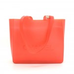 Chanel Red Rubber Shoulder Tote Bag