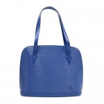 Louis Vuitton Lussac Blue Epi Leather Large Shoulder Bag