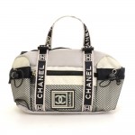 Chanel Sports Line Gray x White Canvas Waist Pouch Bag