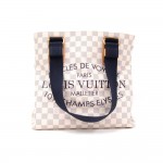 Louis Vuitton Cabas PM Articles De Voyage White Damier Azur Canvas Tote Bag