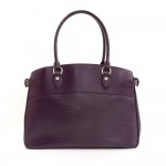 Louis Vuitton Passy GM Purple Epi Leather Silver Tone Hardware Hand Bag