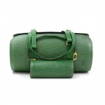 Louis Vuitton Soufflot Green Epi Leather Bag + Pouch