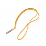 Hermes Dog Whistle Pedant Yellow Leather String Necklace