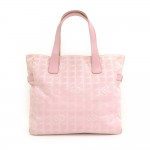 Chanel Travel Line Light Pink Jacquard Nylon Large Tote Bag