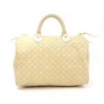 Louis Vuitton Speedy 30 White Dune Mini Monogram Lin Hand Bag