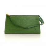 Louis Vuitton Pochette Accessories Green Epi Leather Hand Bag