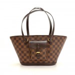 Louis Vuitton Manosque PM Ebene Damier Canvas Tote Hand Bag