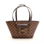 Louis Vuitton Manosque PM Ebene Damier Canvas Tote Hand Bag