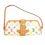 Louis Vuitton Shirley White Multicolor Monogram Canvas Shoulder Pochette Bag
