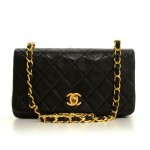 Misc Loss Vintage Chanel Black Quilted Leather Shoulder Flap Mini Bag