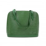 Vintage Louis Vuitton Lussac Green Epi Leather Large Shoulder Bag