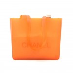 Chanel Orange Rubber Shoulder Tote Bag