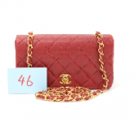 46 Chanel Red Quilted Leather Shoulder Flap Mini Bag