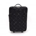 Chanel Travel Line Black x White Nylon Waterproof Travel Rolling Luggage