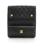 Chanel 9" Black Quilted Leather Shoulder/Messenger Bag