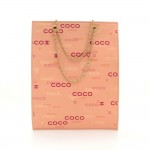 Chanel Pink Orange Coco Logo Canvas Medium Tote Bag
