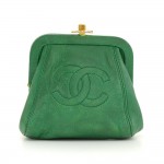 Chanel Green Caviar Leather Coin Case Wallet