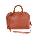 Louis Vuitton Alma Brown Kenyan Fawn Epi Leather Hand Bag + Strap