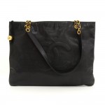 Chanel Black Caviar Leather XLarge Shopping Tote Bag