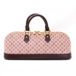 Louis Vuitton Alma Long Red Mini Monogram Canvas Handbag