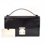 Louis Vuitton Anoushka MM Black Mini Monogram Glace Leather Clutch