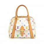 Louis Vuitton Priscilla White Multicolor Monogram Canvas Hand Bag