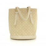 Louis Vuitton Bucket PM White Dune Mini Lin Monogram Canvas Shoulder Bag