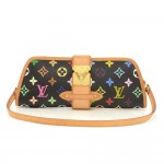 Louis Vuitton Shirley Black Multicolor Monogram Canvas Shoulder Pochette Bag