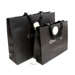 Chanel Black Large Shopping Bag Set of 2 + Camellia Charm