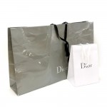 Christian Dior White and Gray Shopping Bag Set