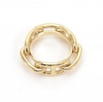 Hermes Regate Chain Gold Tone Scarf Ring
