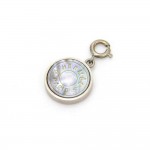 Hermes Silver Tone Round Pendant Top