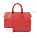 Louis Vuitton Speedy 25 Red Epi Leather City Hand Bag