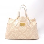 Louis Vuitton Tahitienne Cabas GM White Leather x Baby Beige Cotton Tote Handbag - Limited