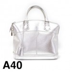 40 Louis Vuitton Lockit Silver Suhali Leather Handbag