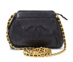 B42 Chanel 6inch Black Caviar Leather Shoulder Mini Bag